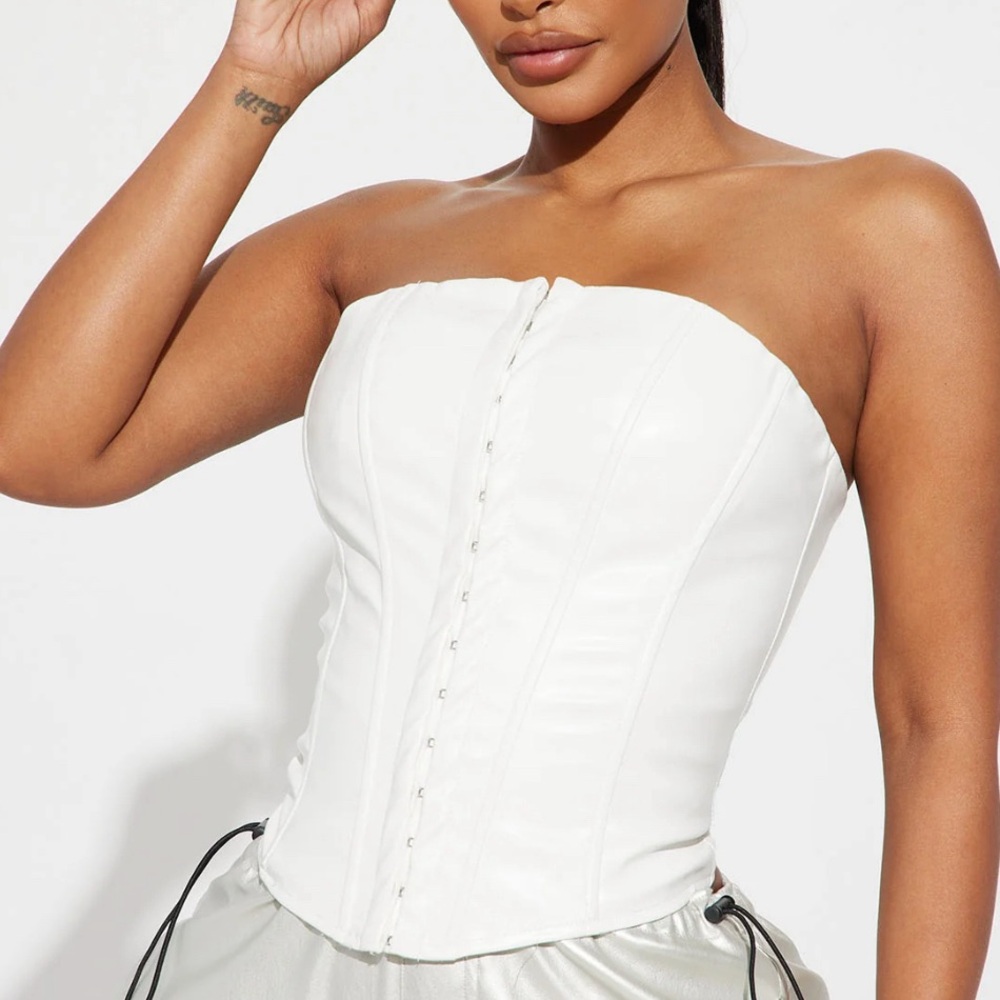 Faux leather corset top - no stretch size M